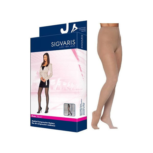 782P Style Sheer Pantyhose, 20-30mmHg, Women's, Large, Short, Natural