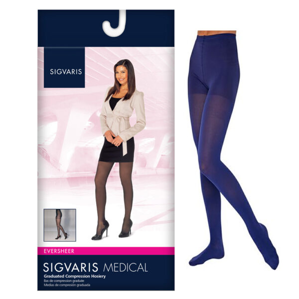 782P Style Sheer Pantyhose, 20-30mmHg, Women's, Small, Long, Dark Navy