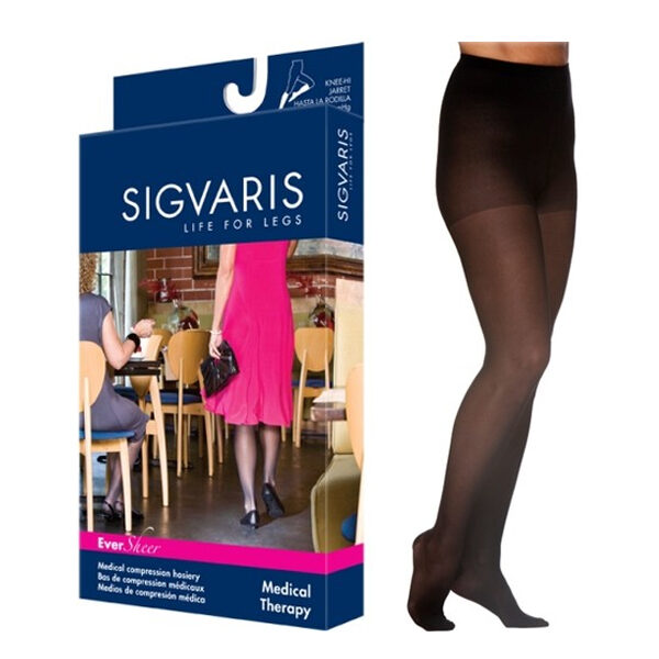 783P Style Sheer Pantyhose, 30-40mmHg, Women's, Small, Long, Black