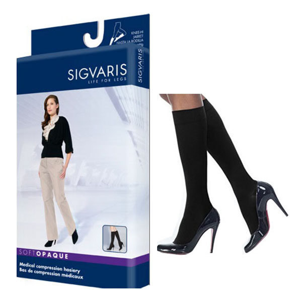 841C Style Soft Opaque Calf, 15-20mmHg, Women's, Medium, Short, Black