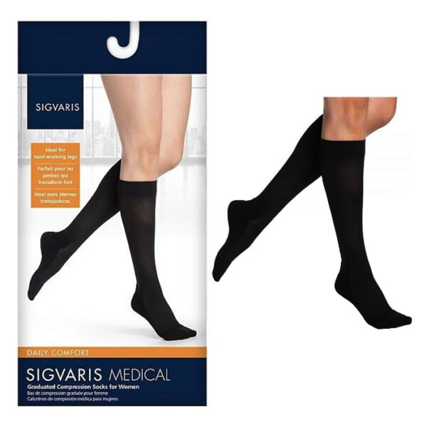 852C Motion Comfort Calf, 20-30mmHg, Women's, Large, Long, Black