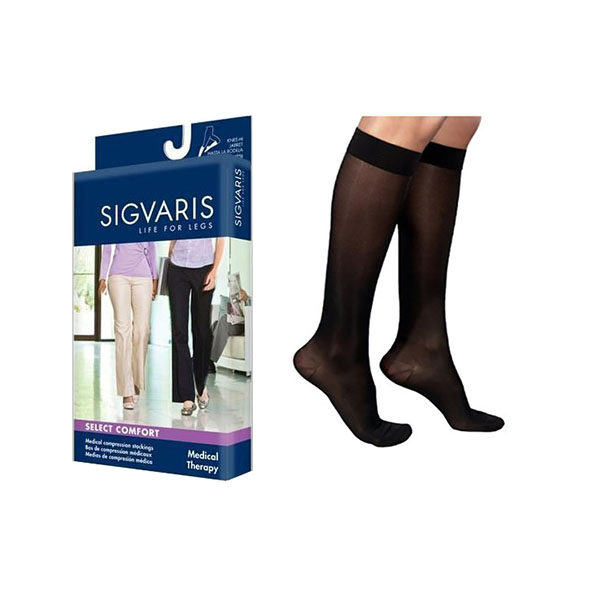 862C Essential Opaque Calf with Grip-Top, 20-30mmHg, Women's, X-Large, Long, Black