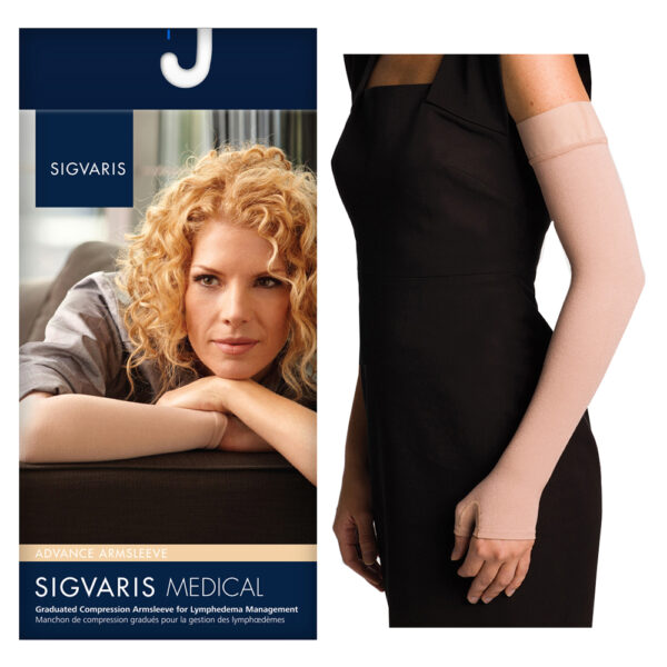 912Advanced Arm 20-30mmHg Gauntlet with Grip-Top, Medium, Regular, Beige