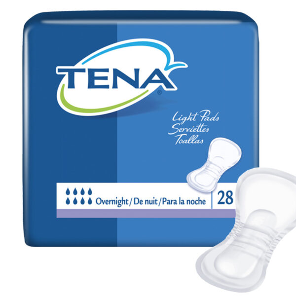Tena Overnight Pads, 16" Long