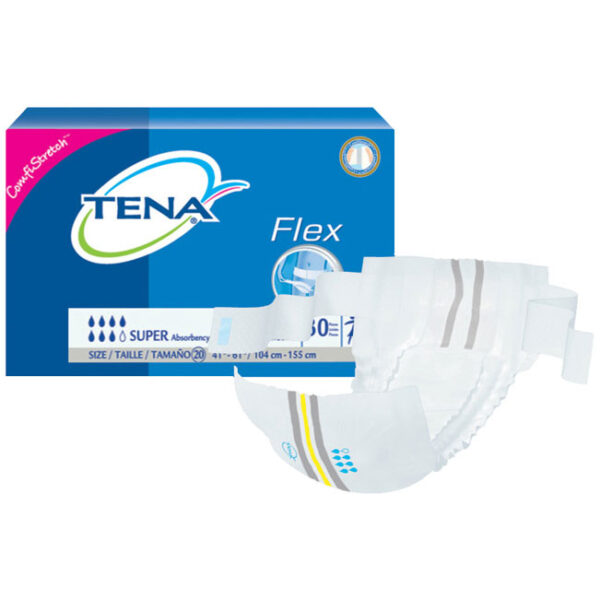 TENA ProSkin Flex Super Belted Incontinence Briefs, Size 20, 41" - 61" Waist