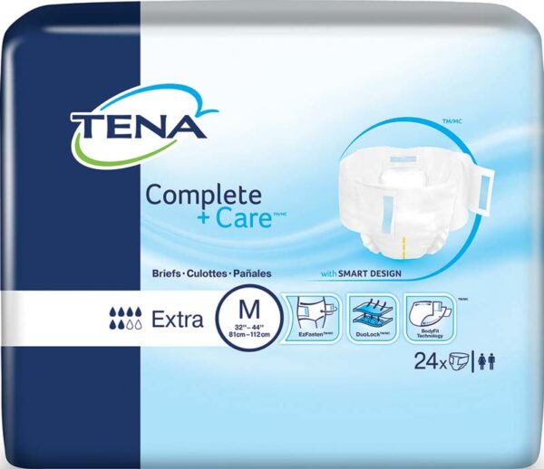 TENA Complete +Care Brief, Medium 32" - 44", 24 Count.
