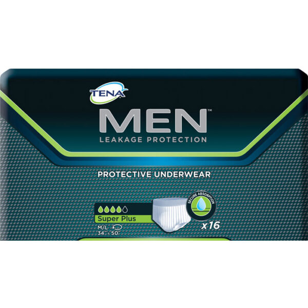 TENA Men Protective Underwear, Super Plus, Small/Medium 34"-50"