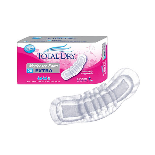 TotalDry Moderate Pads Extra, 10.75" Long