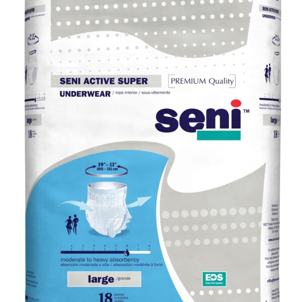 Seni Active Super Pull-On Underwear, Large - 39" - 53"