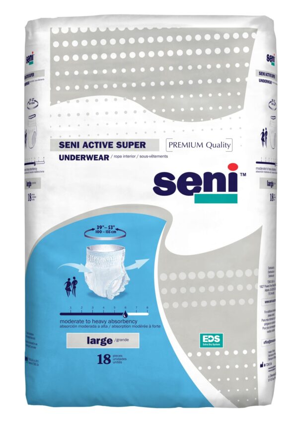 Seni Active Super Pull-On Underwear, Large - 39" - 53"
