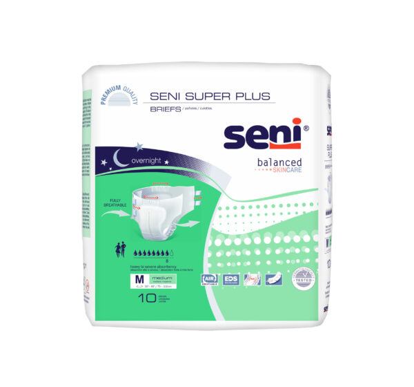 Seni Super Plus Briefs, Medium, 10 Count - 30" - 43"