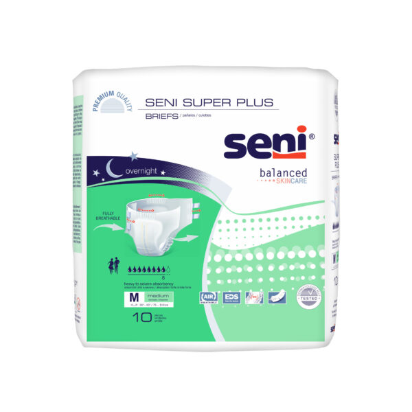 Seni Super Plus Briefs, Medium, 10 Count - 30" - 43"