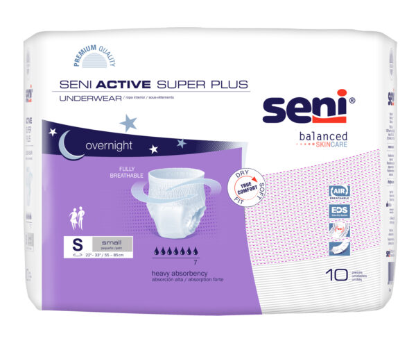 Seni Active Super Plus Pull-On Underwear, Small, 10 Count - 22" - 33"