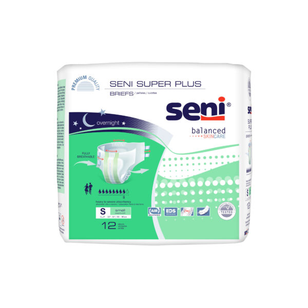 Seni Super Plus Briefs, Small, 12 Count - 22" - 31"