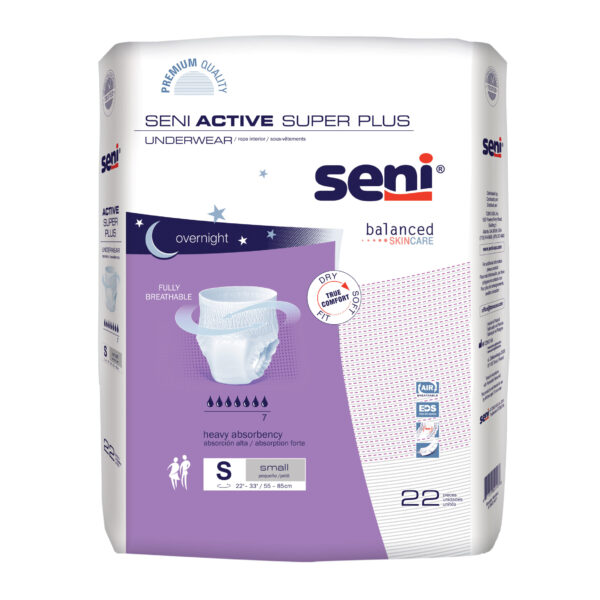Seni Active Super Plus Pull-On Underwear, Small, 22 Count - 22" -33"