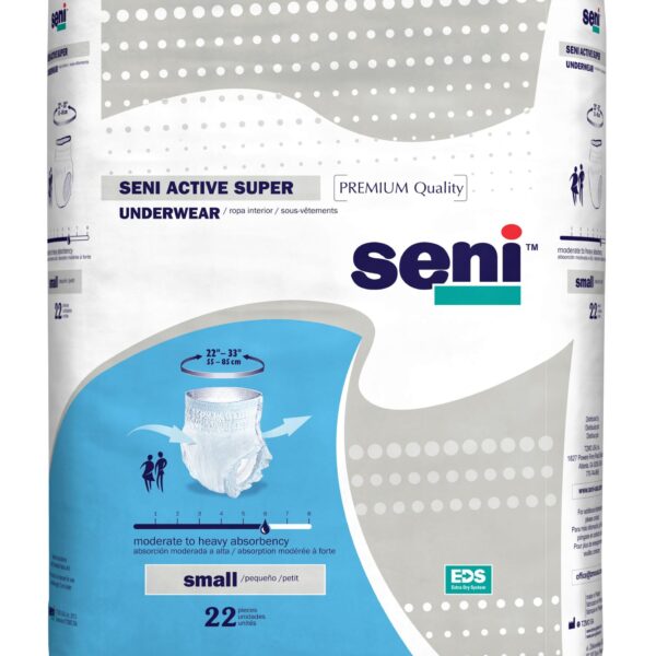 Seni Active Super Pull-On Underwear, Small - 22" - 33"