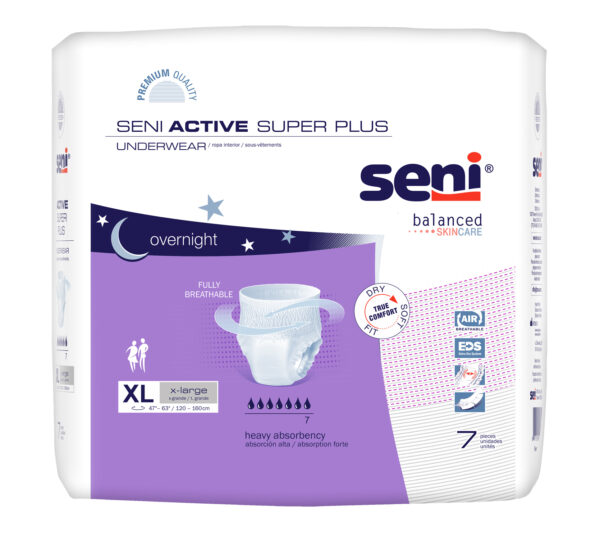 SENI Active Super Plus Underwear, X-Large, 7 ct