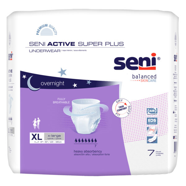 SENI Active Super Plus Underwear, X-Large, 7 ct