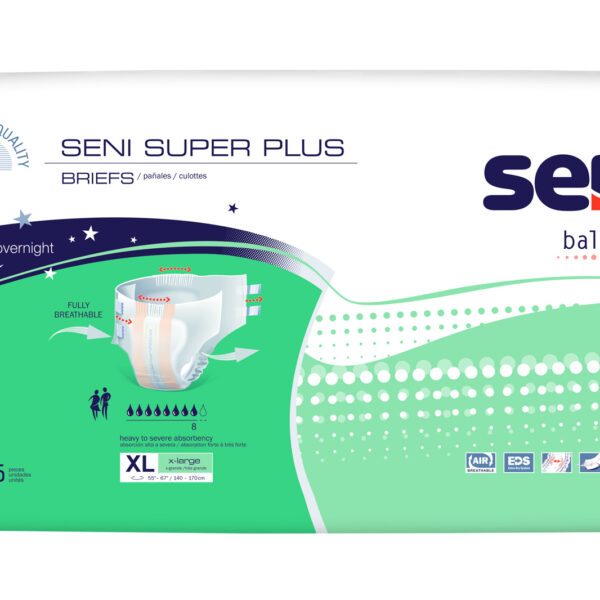Seni Super Plus Briefs, Extra Large, 25 Count - 55" - 67"