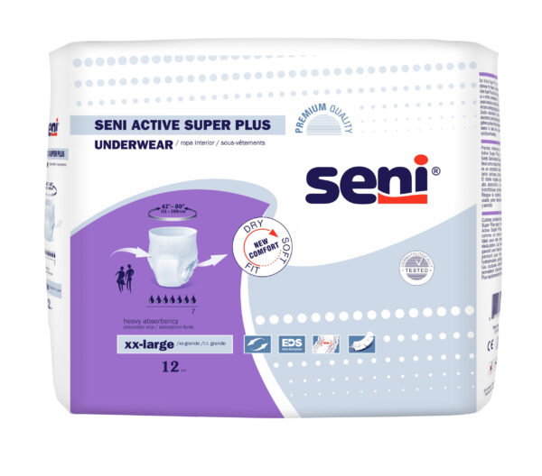 Seni Active Super Plus Pull-On Underwear, XX-Large, 12 Count - 62" - 80"