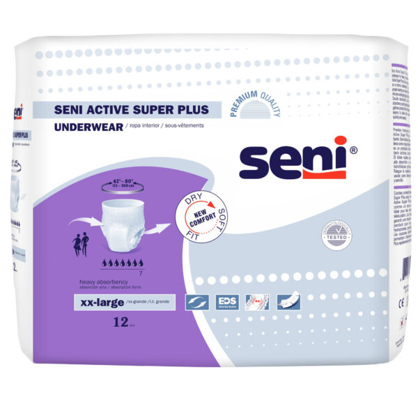 Seni Active Super Plus Pull-On Underwear, XX-Large, 12 Count - 62" - 80"