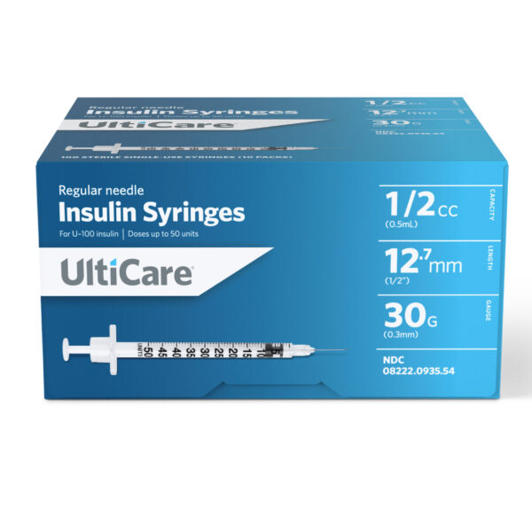 UltiCare Insulin Syringe 30G x 1/2", 1/2 mL (100 count)
