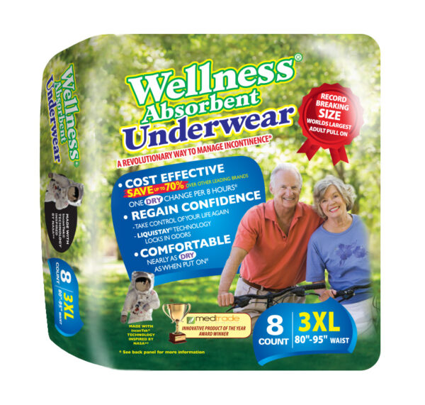 Wellness Absorbent Underwear 3X-Large 80" - 95"
