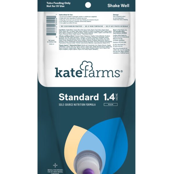 Kate Farms Standard 1.4 Plain, Closed System, Ready-to-Hang, 1000 mL