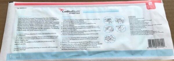 Cardinal Health Essentials Sterile Latex-Free Transparent Thin Film Adhesive Dressing 4" x 10"