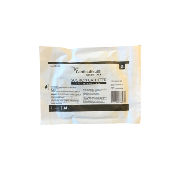 Cardinal Health Essentials Coil Packed Suction Catheter 14 Fr